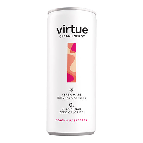 Virtue Clean Energy - Peach & Raspberry 250ml Can   12