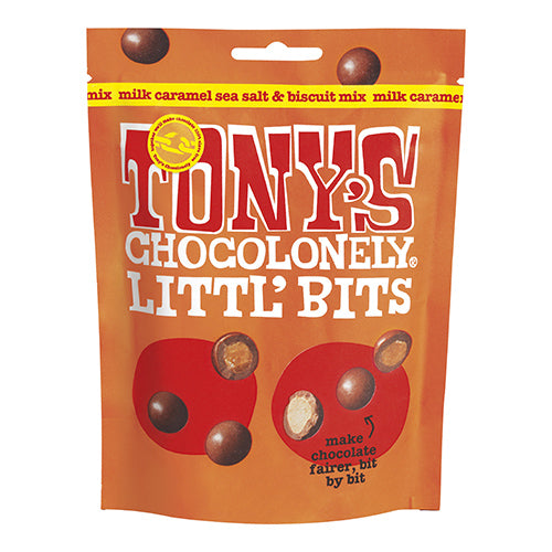 Tony's Chocolonely Littl' Bits Milk Caramel Sea Salt & Biscuit Mix 100g   8