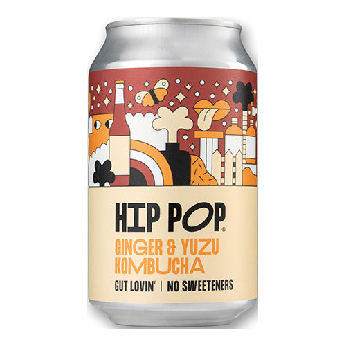 Hip Pop Ginger Yuzu Kombucha 330ml Can   12