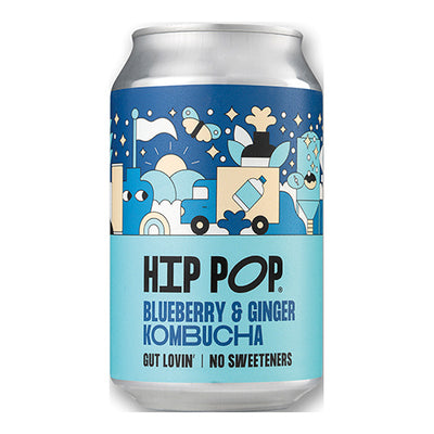 Hip Pop Blueberry Ginger Kombucha 330ml Can   12