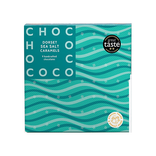 Chococo Box of 9 Dorset Sea Salt Caramel Chocolates 90g   12