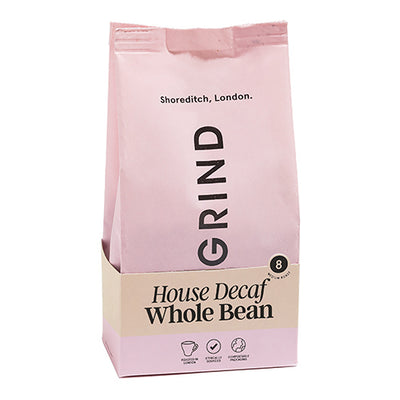 Grind Coffee Shelf Ready Refill Pouch - Whole Bean (Decaf House Blend) 200g   6