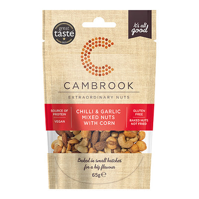 Cambrook Chilli & Garlic Mixed Nuts with Corn 65g   12