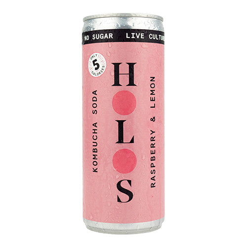 HOLOS Raspberry & Lemon Kombucha Soda 250ml   24