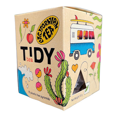 Tidy Tea Californian Black Tea & Peach Plastic Free Pyramids 73g   6x15