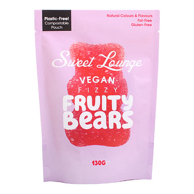 Sweet Lounge Vegan Fizzy Fruity Bears Pouch 130g   8