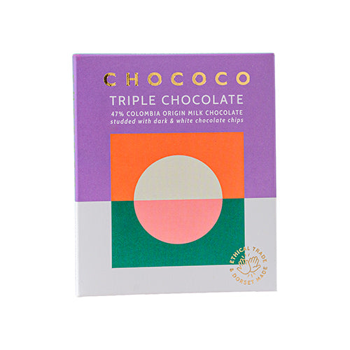 Chococo 47% Colombia origin milk chocolate with dark and white chocolate chips 75g   12