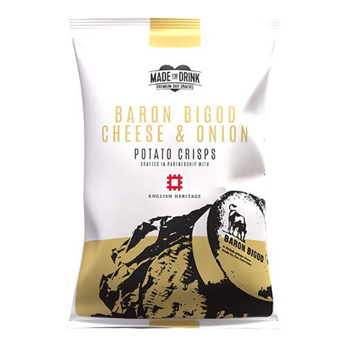 Made For Drink English Heritage Baron Bigod Cheese & Onion crisps 150g   12