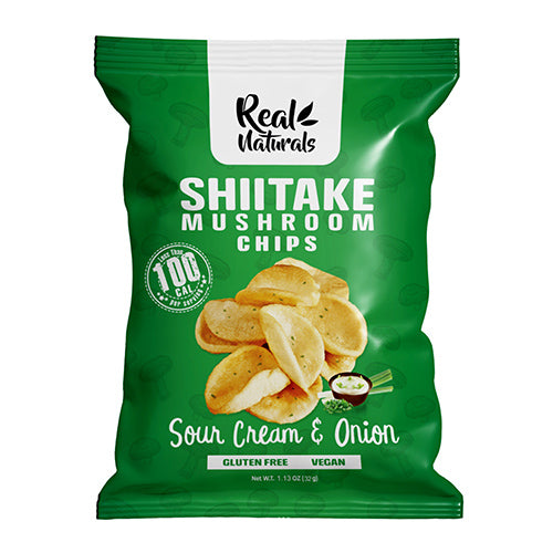 Real Naturals Shiitake Mushroom Chips Sour Cream & Onion 32g   12