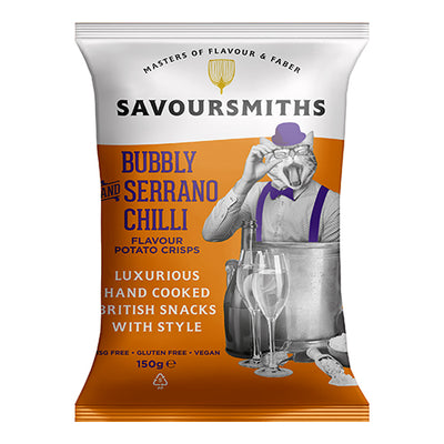 Savoursmiths Crisps Bubbly and Serrano Chilli 150g   12