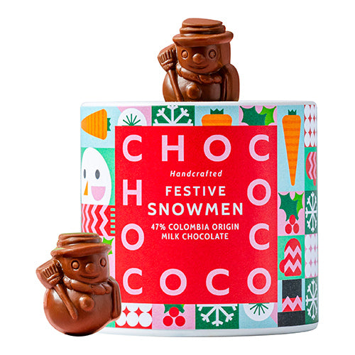 Chococo 47% Colombia Milk Chocolate Mini Snowmen Tube 100g   12