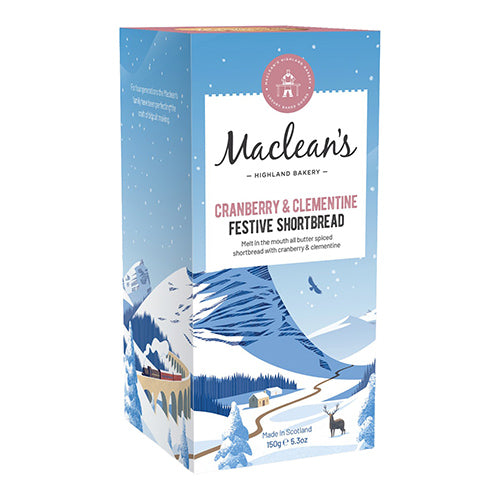 Macleans Highland Bakery Cranberry & Clementine Shortbread 150g   12