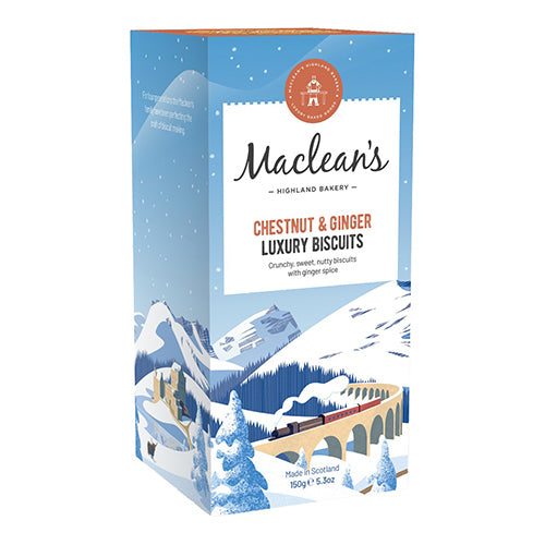 Macleans Highland Bakery Chestnut & Ginger Biscuits 150g   12
