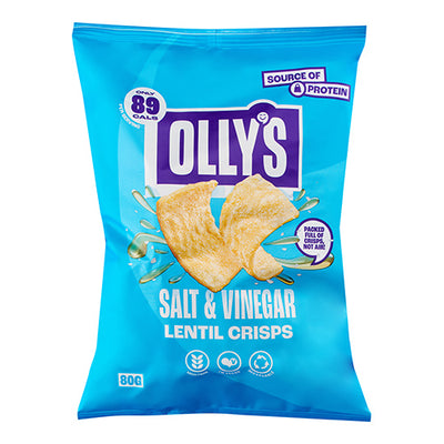 Olly's Lentil Crisps - Salt & Vinegar 80g   16