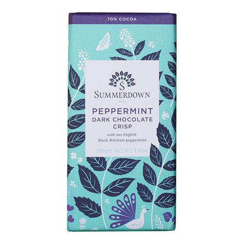 Summerdown Peppermint Dark Chocolate Crisp Bar 100g   12