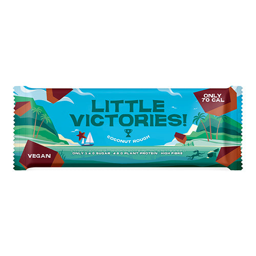 Little Victories Coconut Rough Chocolate Bar Vegan & Lower in Calories 30g   12