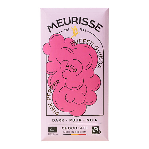 Meurisse Dark chocolate with Puffed Quinoa & Pink Pepper 100g  15