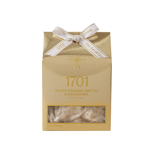 1701 Salted Caramel Brittle & Macadamia Honey Nougat Box 160g   10