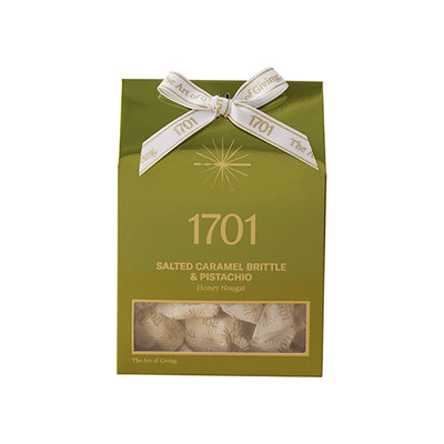 1701 Salted Caramel Brittle & Pistachio Honey Nougat Box  160g   10