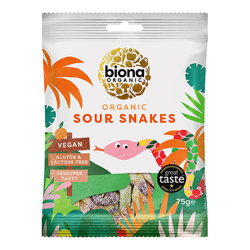 Biona Organic Sour Snakes 75g   10