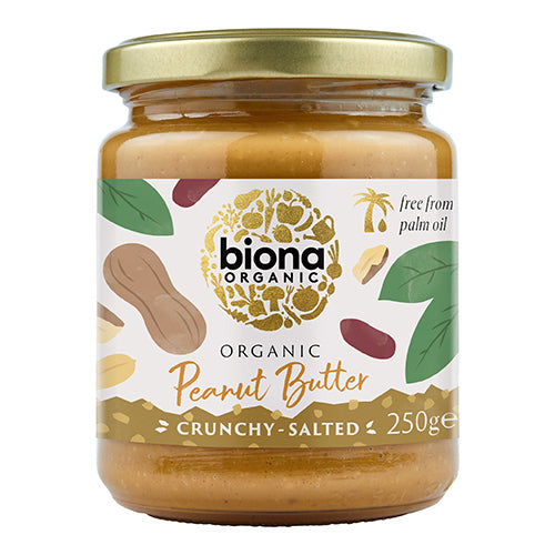 Biona Organic Peanut Butter Crunchy Salted 250g   6