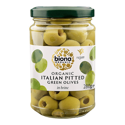 Biona Organic Pitted Green Olives in Brine 280g   5