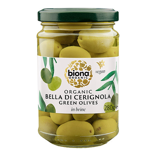 Biona Organic Bella di Cerignola Green Italian Olives 280g   5