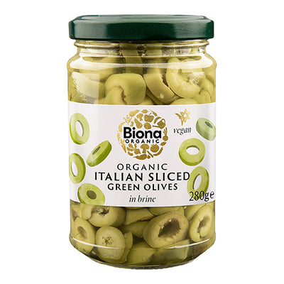 Biona Organic Sliced Green Olives in Brine 280g   5