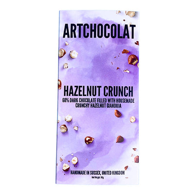 ArtChocolat Dark Chocolate Hazelnut Crunch Bar 80g   10