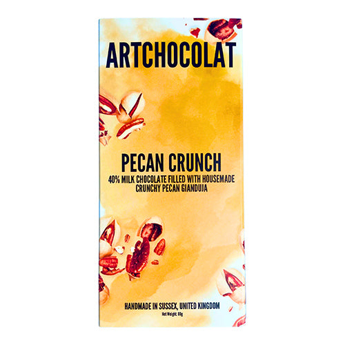 ArtChocolat Milk Chocolate Salted Pecan Crunch Bar 80g   10