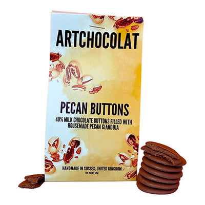 ArtChocolat Filled Milk Chocolate Pecan Buttons 125g   10