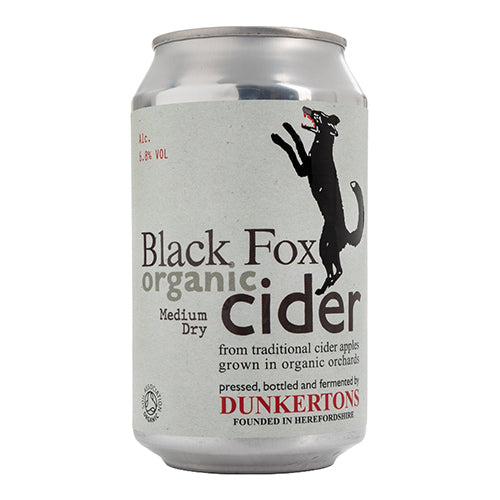 Dunkertons Black Fox Organic Cider 330ml Can  12