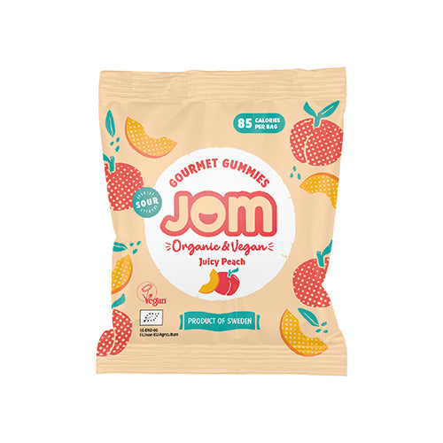 JOM Snack Packs Organic Sour Juicy Peach Gummies 25g   18