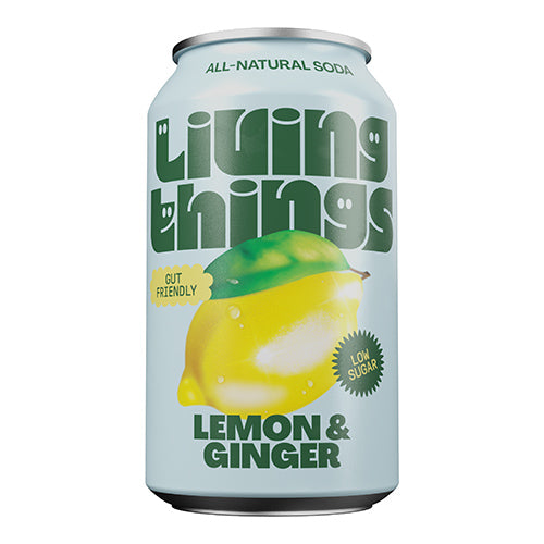 Living Things Lemon & Ginger Soda 330ml   12