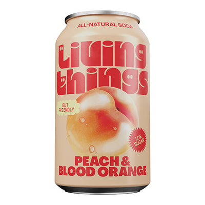 Living Things  Peach & Blood Orange Soda 330ml   12