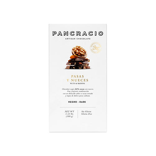 Pancracio Dark Chocolate Bar With Nuts and Raisins 100g   20