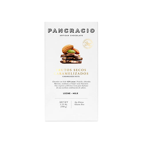 Pancracio Milk Chocolate Bar With Caramelized Nuts 100g   20