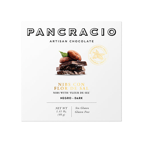 Pancracio Dark Chocolate Bar With Cocoa Nibs and Fleur de Sel 40g   20