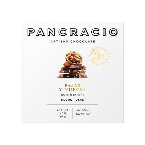 Pancracio Dark Chocolate Bar With Nuts and Raisins 40g   20