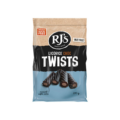 Rj's Licorice Chocolate Twists 280g   12