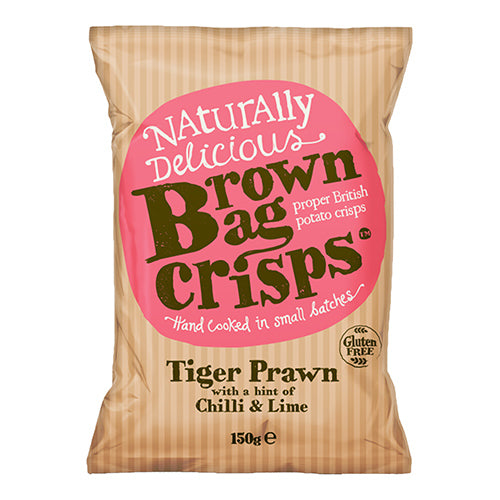 Brown Bag Crisps Tiger Prawn With a Hint of Chilli & Lime 150g   10