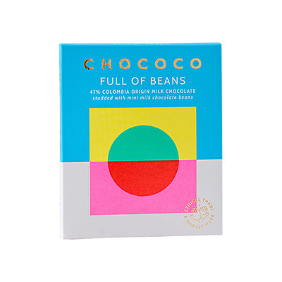 Chococo 47% 'Full of Beans' Milk Chocolate Bar 75g   12