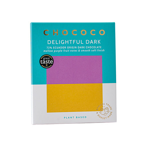 Chococo 72% 'Delightfully Dark' Chocolate Bar 75g   12