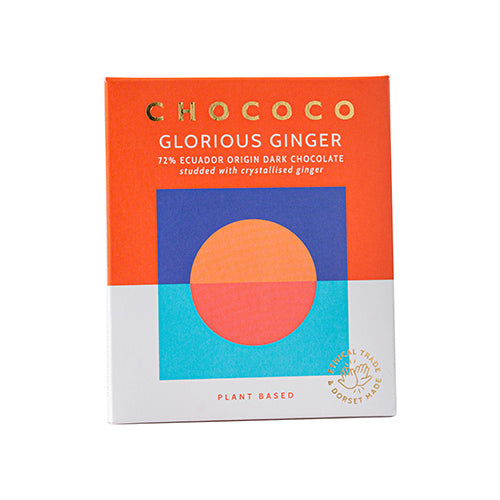 Chococo 72% 'Glorious Ginger' Dark Chocolate Bar 75g   12