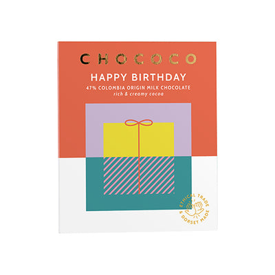 Chococo 47% 'Happy Birthday' Milk Chocolate Bar 75g   12