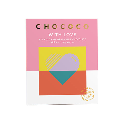 Chococo 47% 'With Love' Milk Chocolate Bar 75g   12