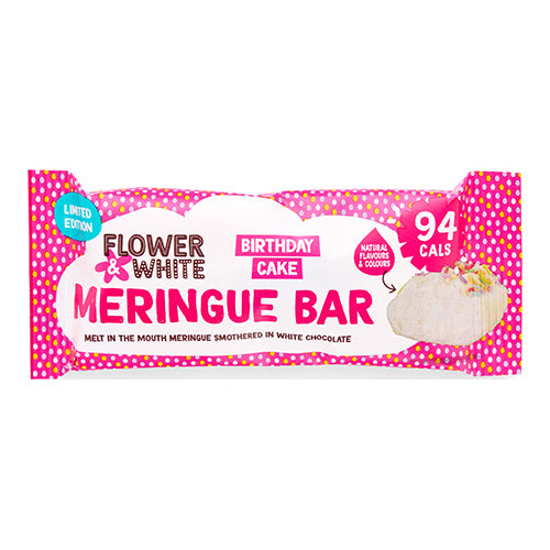 Flower & White Birthday Cake Meringue Bar 20g   12