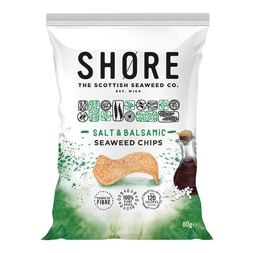 Shore Seaweed Chips - Salt & Balsamic 80g   12