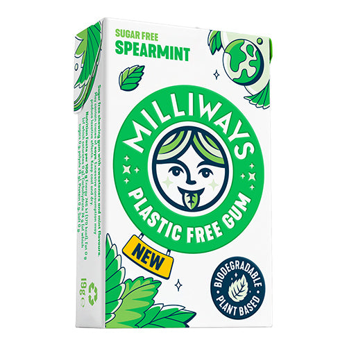 Milliways Plastic Free Chewing Gum Spearmint 19g   12