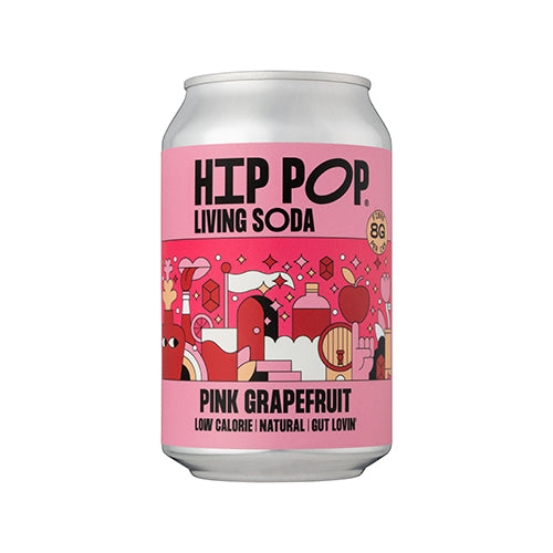 Hip Pop Pink Grapefruit Living Soda 330ml   12